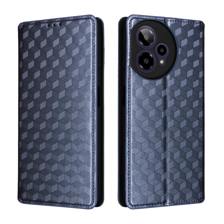 For Cricket Icon Plus 2026 / Icon 7 5G Cubic Grid Texture Flip Leather Phone Case
