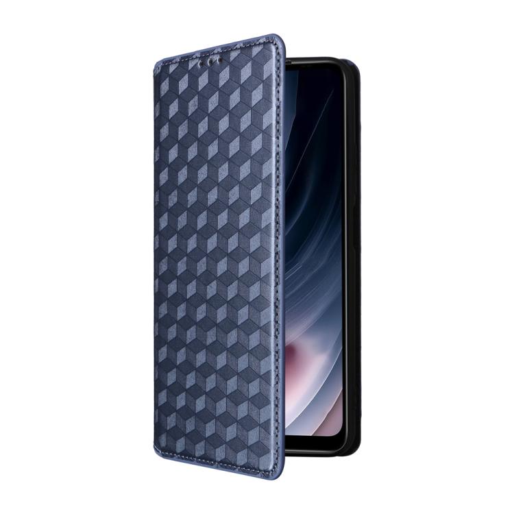 For Cricket Icon Plus 2026 / Icon 7 5G Cubic Grid Texture Flip Leather Phone Case