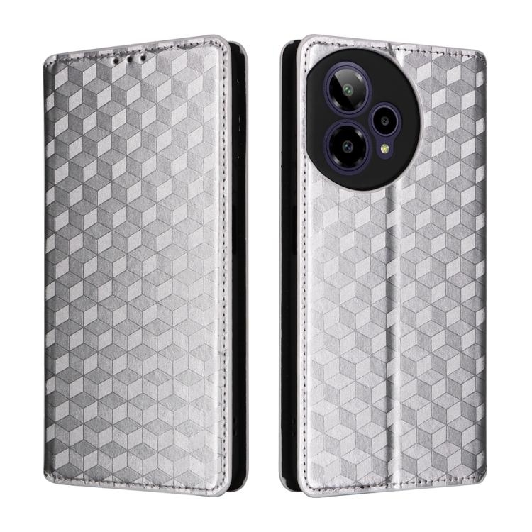 For Cricket Icon Plus 2026 / Icon 7 5G Cubic Grid Texture Flip Leather Phone Case