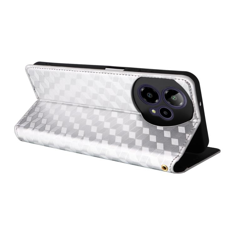 For Cricket Icon Plus 2026 / Icon 7 5G Cubic Grid Texture Flip Leather Phone Case