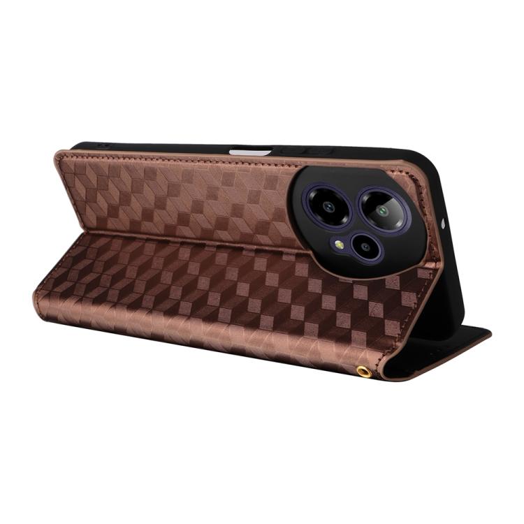 For Cricket Icon Plus 2026 / Icon 7 5G Cubic Grid Texture Flip Leather Phone Case