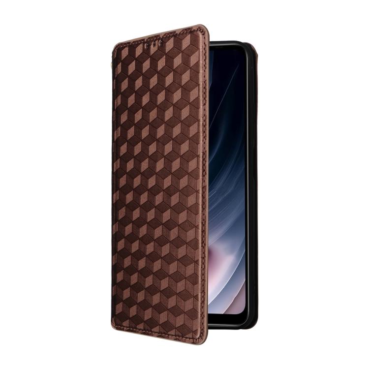 For Cricket Icon Plus 2026 / Icon 7 5G Cubic Grid Texture Flip Leather Phone Case