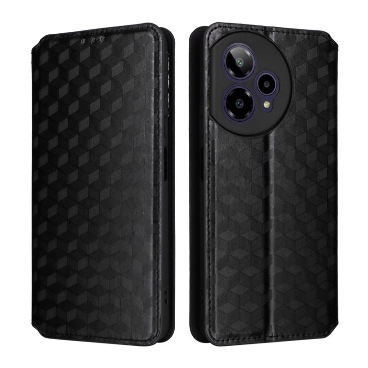 For Cricket Icon Pro 2026 / Motivate Pro 2 5G Cubic Grid Texture Flip Leather Phone Case
