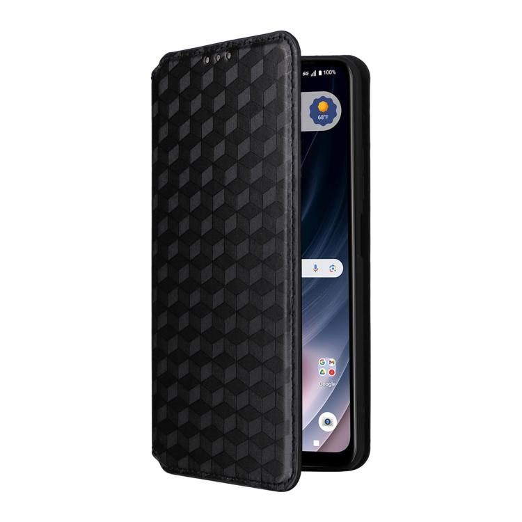 For Cricket Icon Pro 2026 / Motivate Pro 2 5G Cubic Grid Texture Flip Leather Phone Case