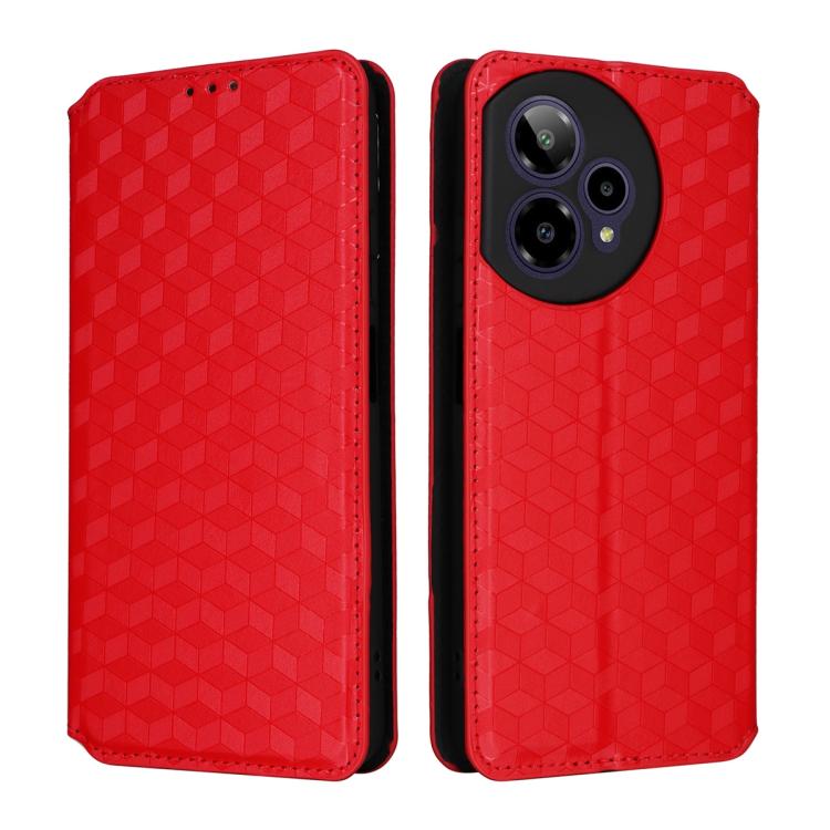 For Cricket Icon Pro 2026 / Motivate Pro 2 5G Cubic Grid Texture Flip Leather Phone Case