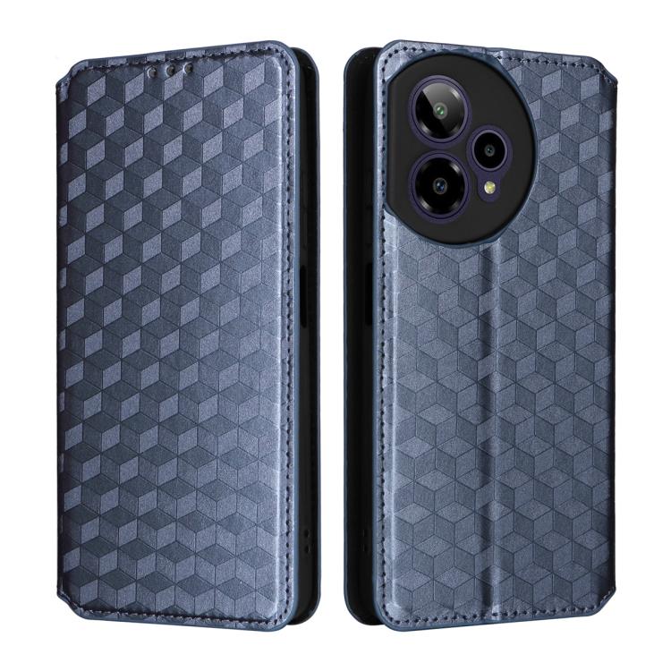 For Cricket Icon Pro 2026 / Motivate Pro 2 5G Cubic Grid Texture Flip Leather Phone Case