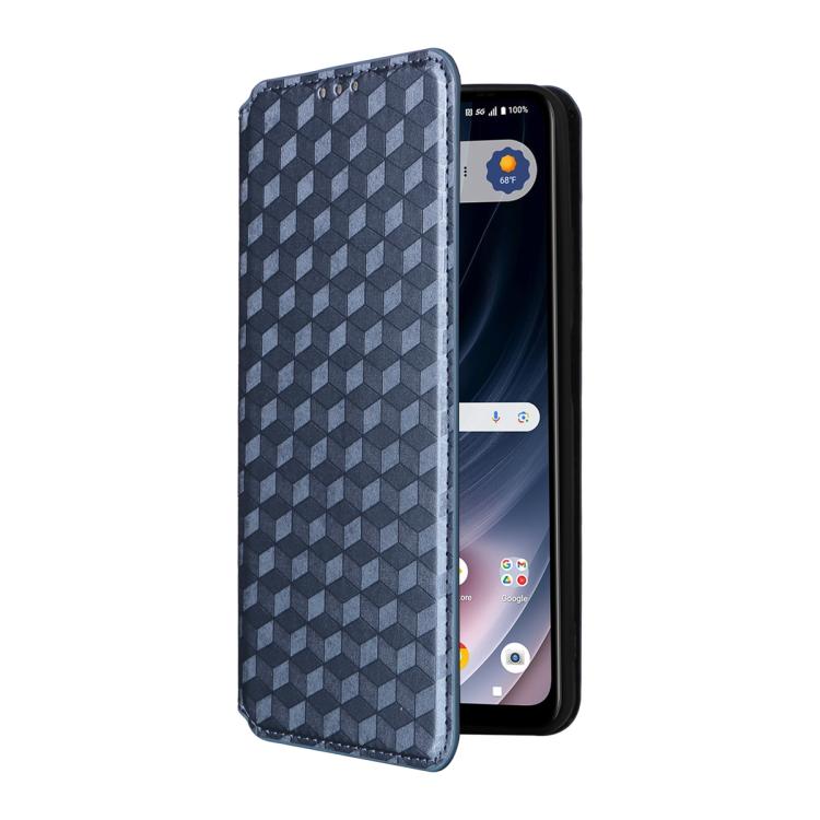 For Cricket Icon Pro 2026 / Motivate Pro 2 5G Cubic Grid Texture Flip Leather Phone Case