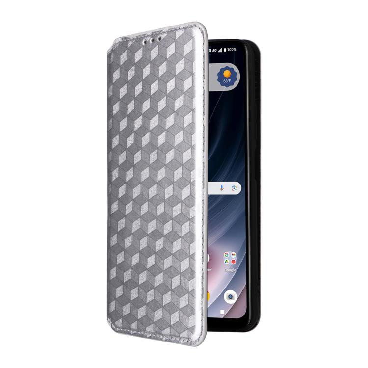 For Cricket Icon Pro 2026 / Motivate Pro 2 5G Cubic Grid Texture Flip Leather Phone Case