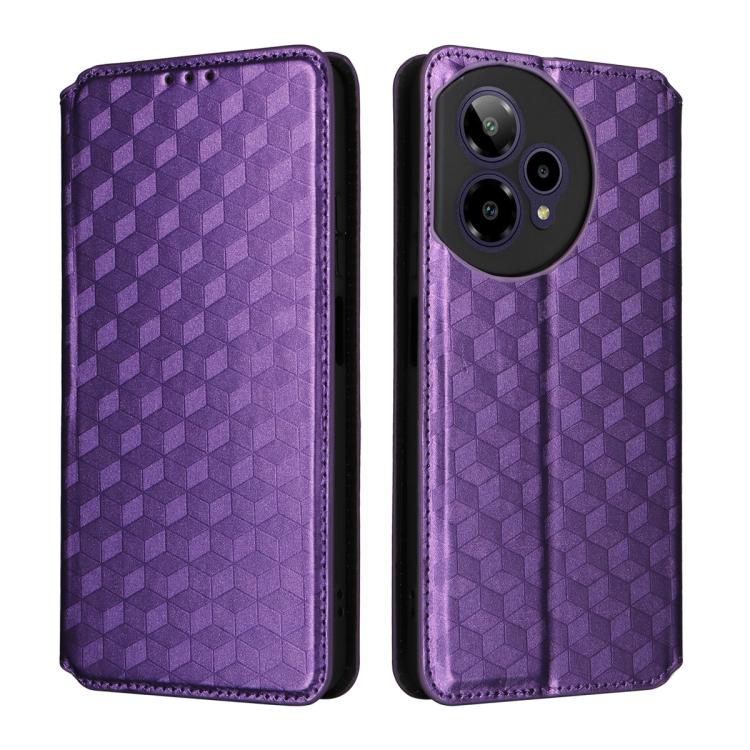 For Cricket Icon Pro 2026 / Motivate Pro 2 5G Cubic Grid Texture Flip Leather Phone Case