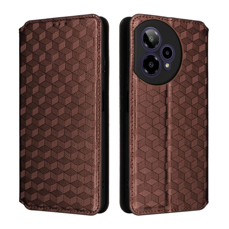 For Cricket Icon Pro 2026 / Motivate Pro 2 5G Cubic Grid Texture Flip Leather Phone Case