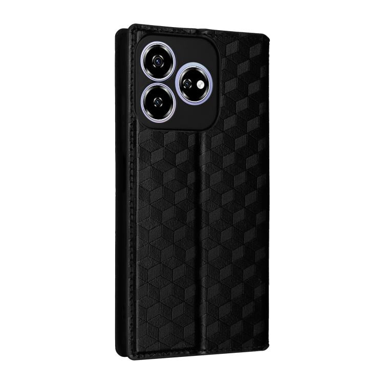 For ZTE Axon 60 4G / Blade V60 4G Cubic Grid Texture Flip Leather Phone Case