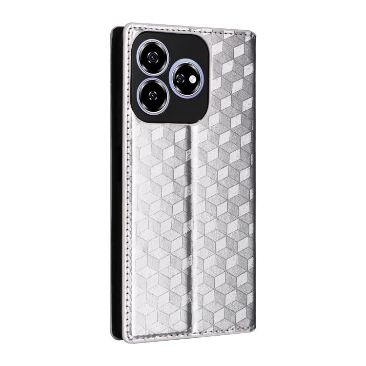 For ZTE Axon 60 4G / Blade V60 4G Cubic Grid Texture Flip Leather Phone Case