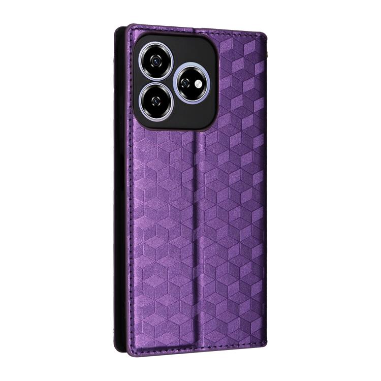 For ZTE Axon 60 4G / Blade V60 4G Cubic Grid Texture Flip Leather Phone Case