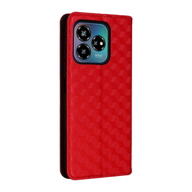For ZTE Axon 60 Lite / Blade V60 Vita Cubic Grid Texture Flip Leather Phone Case