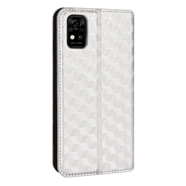 For ZTE Blade A31 Cubic Grid Texture Flip Leather Phone Case