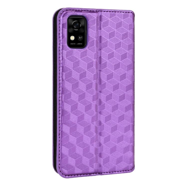 For ZTE Blade A31 Cubic Grid Texture Flip Leather Phone Case