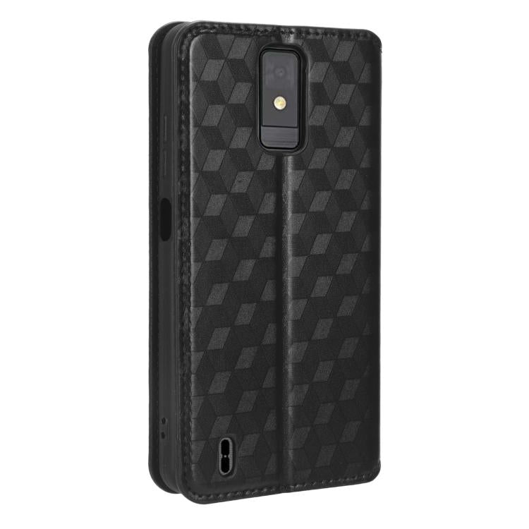 For ZTE Blade A32 Cubic Grid Texture Flip Leather Phone Case