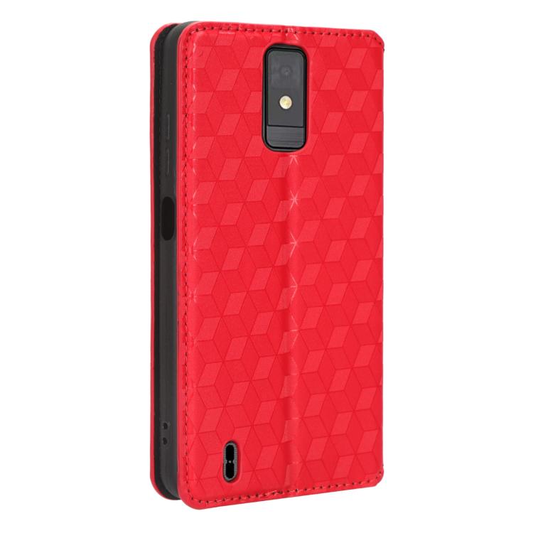 For ZTE Blade A32 Cubic Grid Texture Flip Leather Phone Case