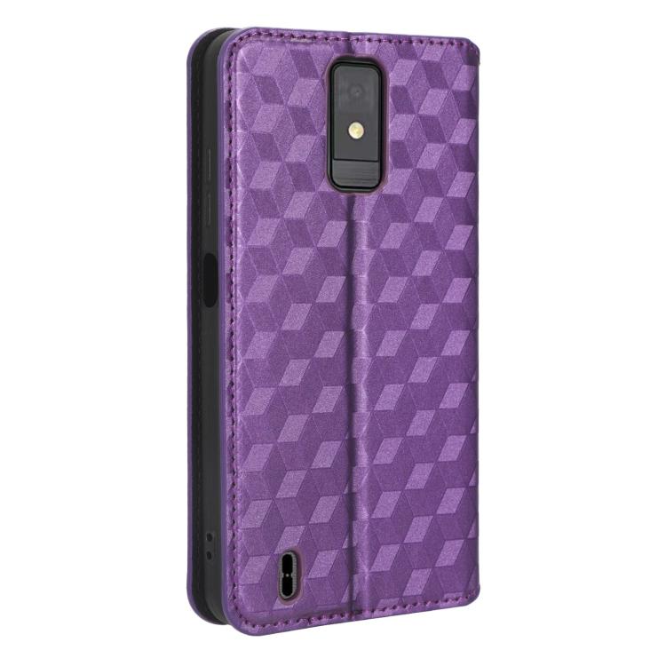 For ZTE Blade A32 Cubic Grid Texture Flip Leather Phone Case