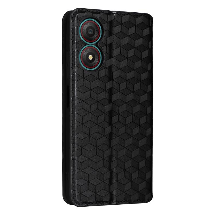 For ZTE Blade A34 Cubic Grid Texture Flip Leather Phone Case