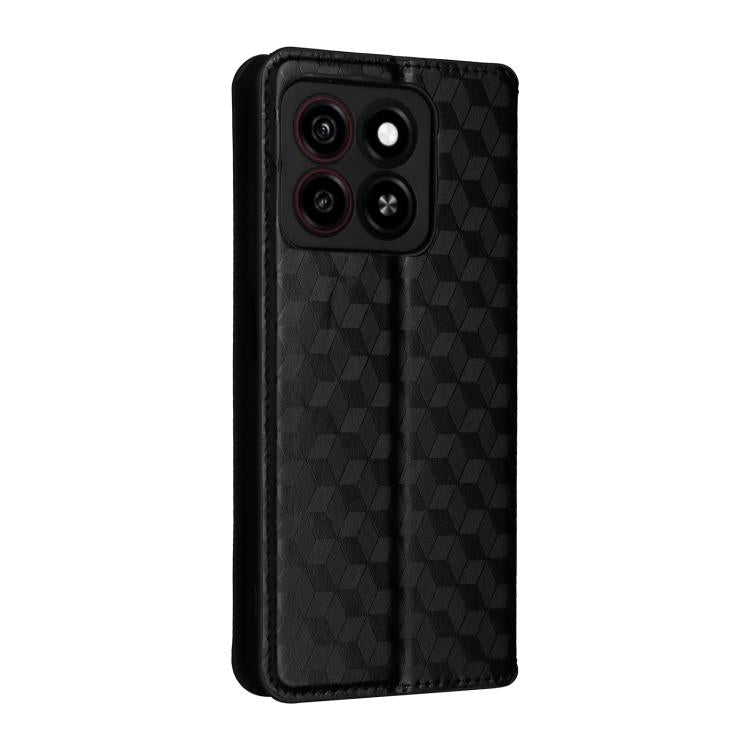 For ZTE Blade A35 / A55 Cubic Grid Texture Flip Leather Phone Case