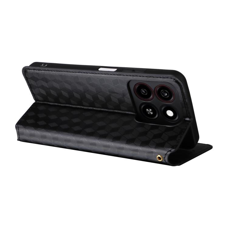 For ZTE Blade A35 / A55 Cubic Grid Texture Flip Leather Phone Case