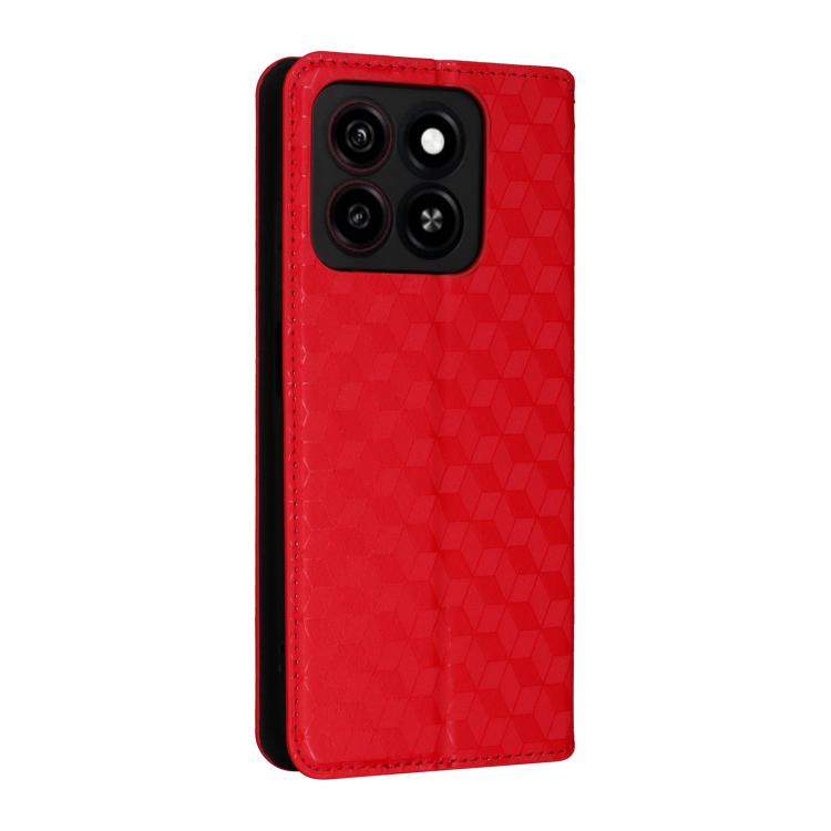 For ZTE Blade A35 / A55 Cubic Grid Texture Flip Leather Phone Case