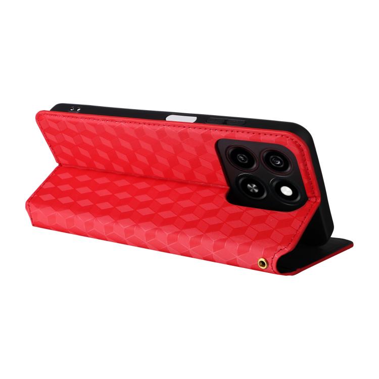 For ZTE Blade A35 / A55 Cubic Grid Texture Flip Leather Phone Case