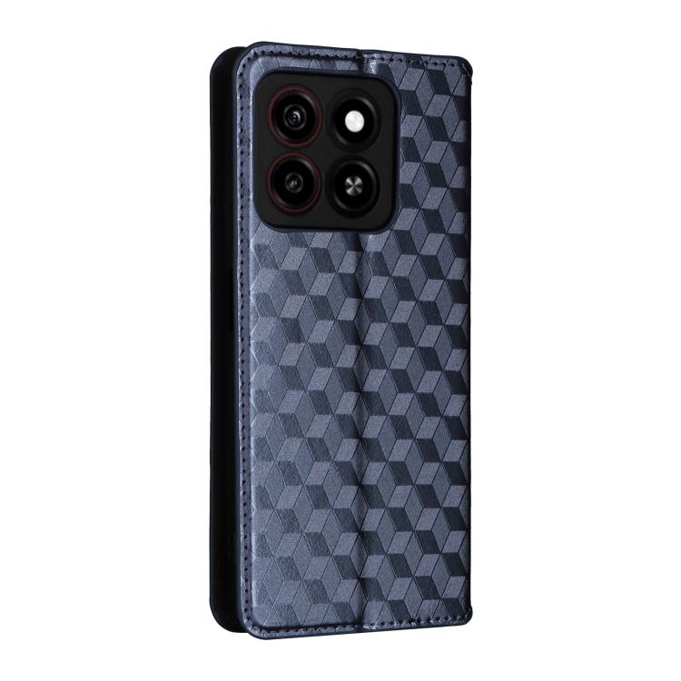 For ZTE Blade A35 / A55 Cubic Grid Texture Flip Leather Phone Case