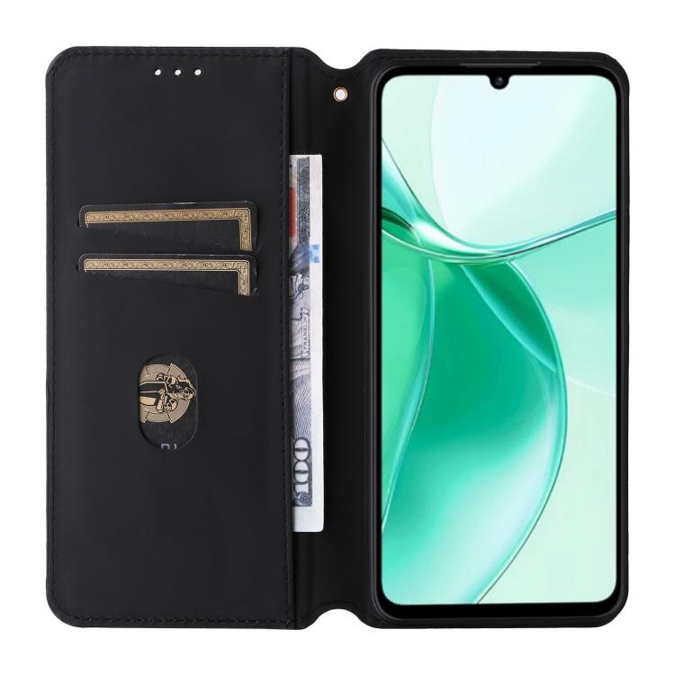 For ZTE Blade A35 / A55 Cubic Grid Texture Flip Leather Phone Case