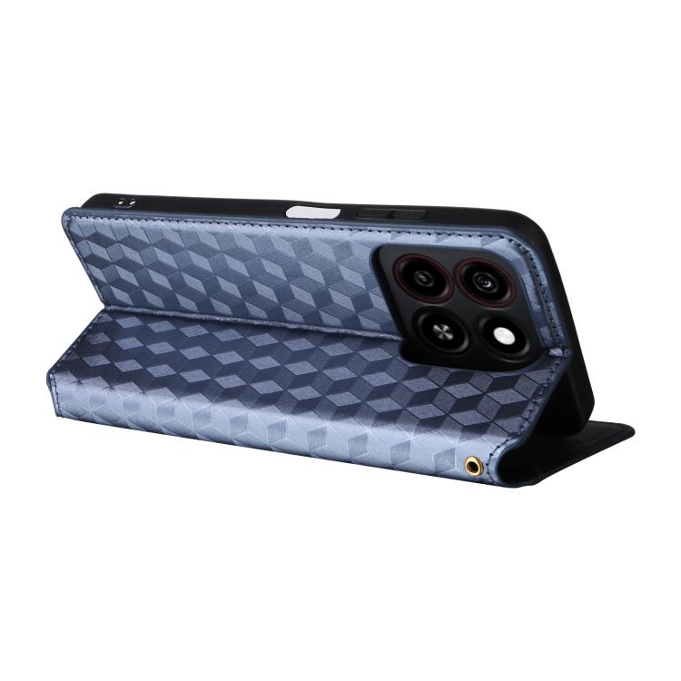 For ZTE Blade A35 / A55 Cubic Grid Texture Flip Leather Phone Case