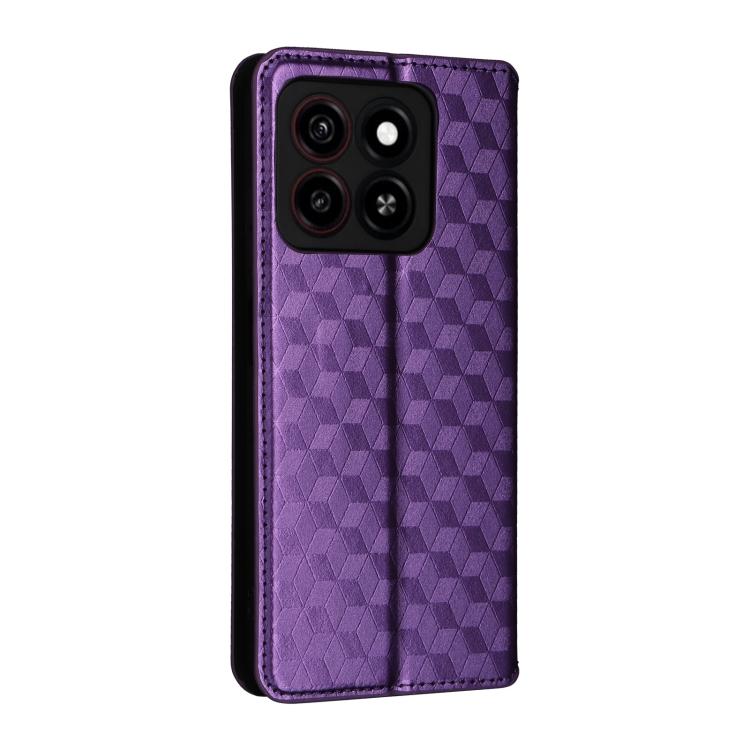 For ZTE Blade A35 / A55 Cubic Grid Texture Flip Leather Phone Case