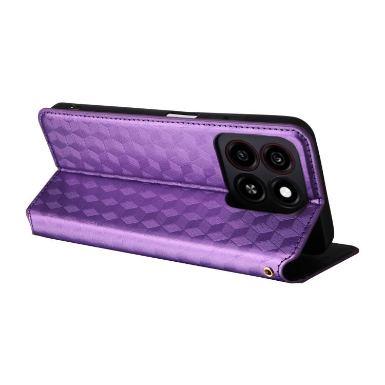 For ZTE Blade A35 / A55 Cubic Grid Texture Flip Leather Phone Case