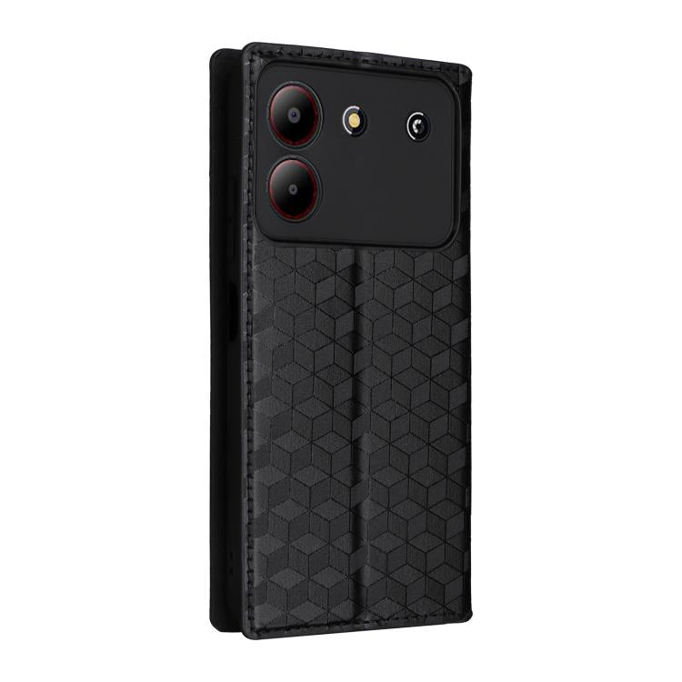 For ZTE Blade A54 Cubic Grid Texture Flip Leather Phone Case