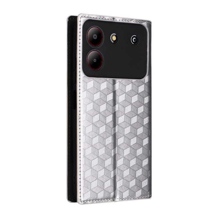 For ZTE Blade A54 Cubic Grid Texture Flip Leather Phone Case