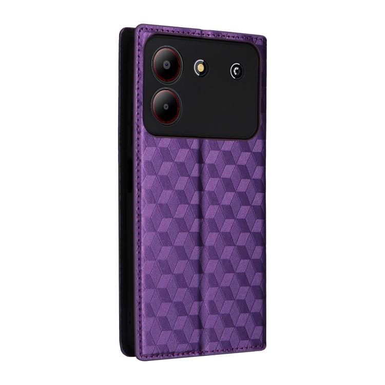 For ZTE Blade A54 Cubic Grid Texture Flip Leather Phone Case