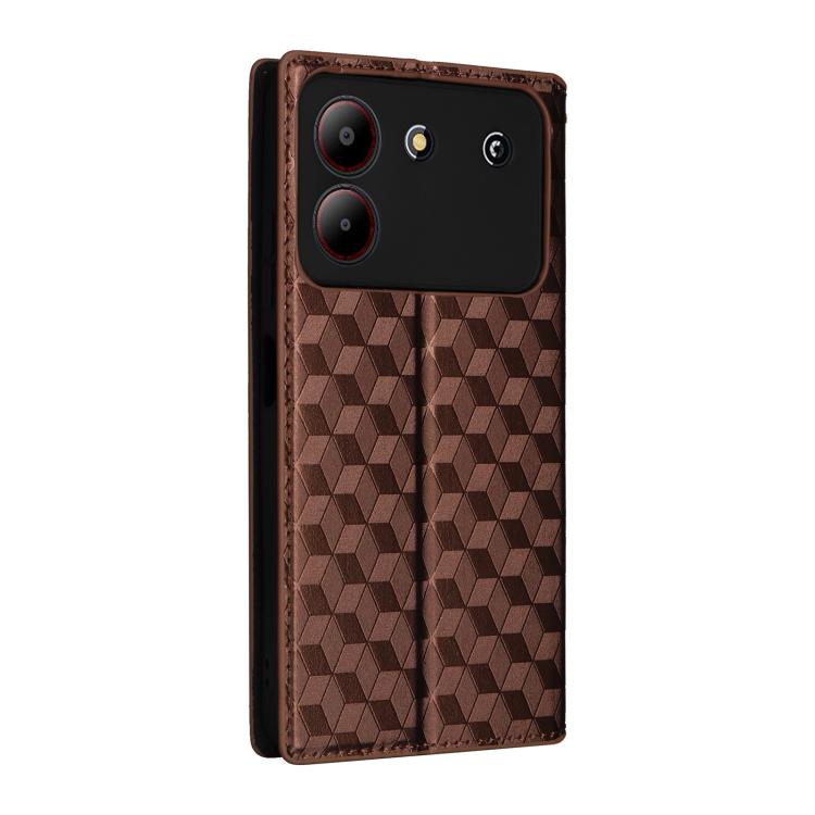 For ZTE Blade A54 Cubic Grid Texture Flip Leather Phone Case