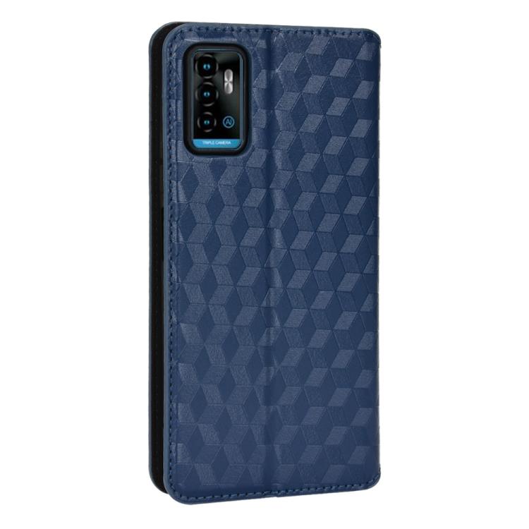For ZTE Blade A71 / Optus X Swift 5G Cubic Grid Texture Flip Leather Phone Case