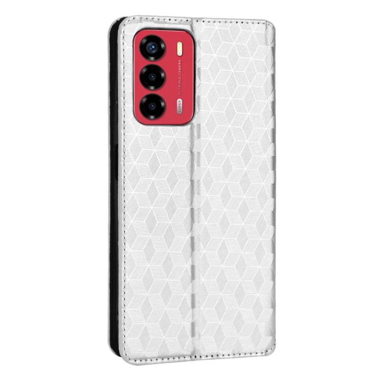 For ZTE Blade A72 / V40 Vita Cubic Grid Texture Flip Leather Phone Case