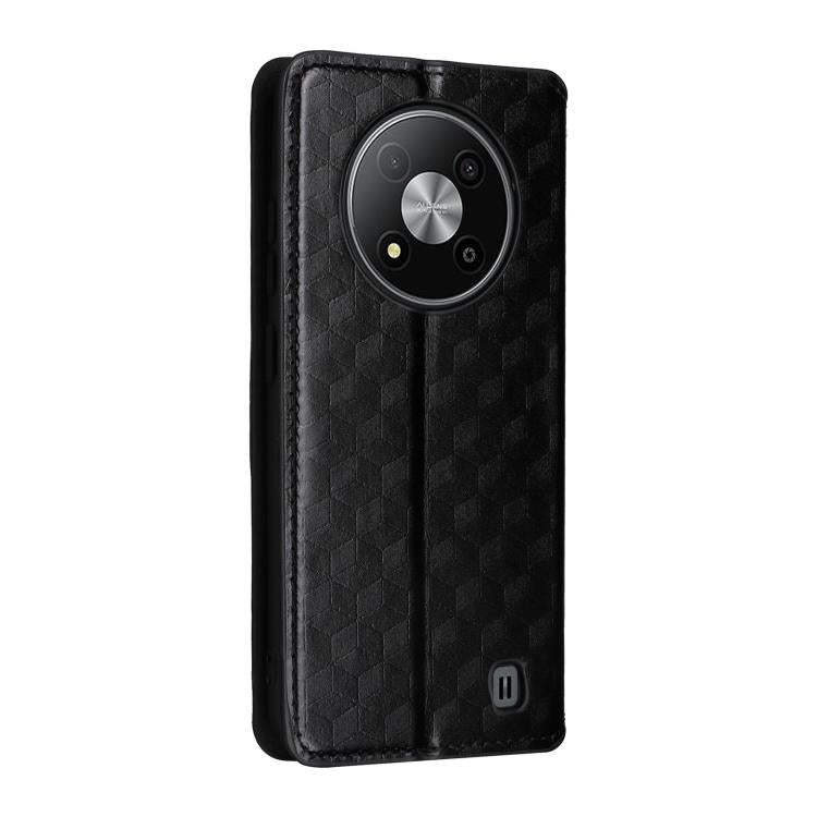 For ZTE Blade A73 5G Cubic Grid Texture Flip Leather Phone Case