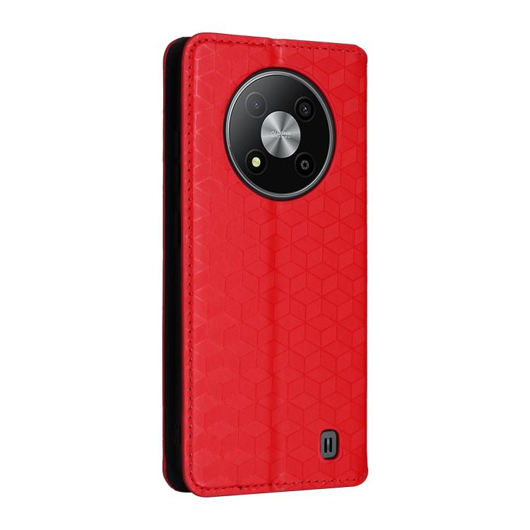 For ZTE Blade A73 5G Cubic Grid Texture Flip Leather Phone Case