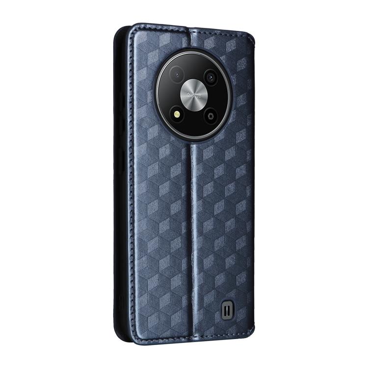 For ZTE Blade A73 5G Cubic Grid Texture Flip Leather Phone Case