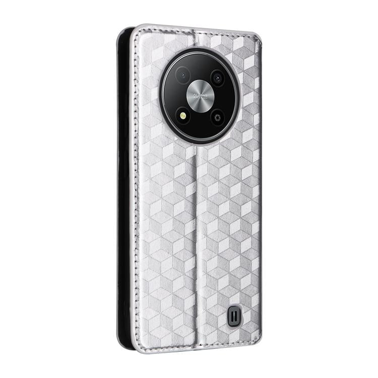 For ZTE Blade A73 5G Cubic Grid Texture Flip Leather Phone Case