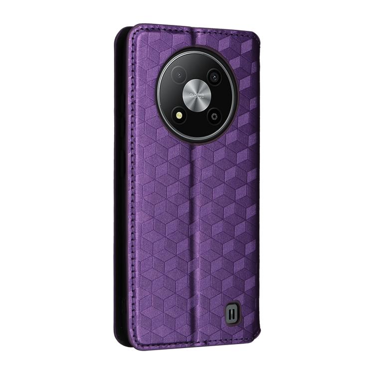 For ZTE Blade A73 5G Cubic Grid Texture Flip Leather Phone Case