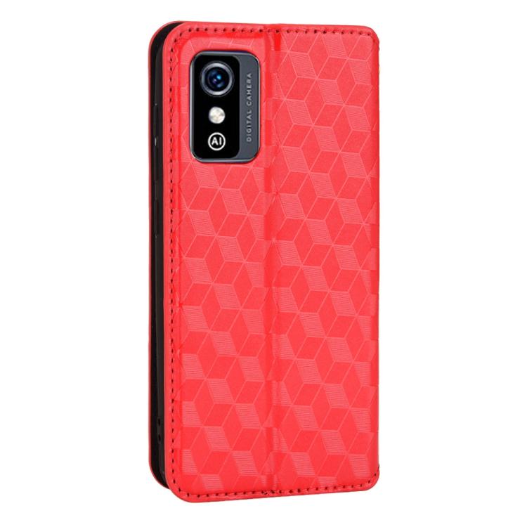 For ZTE Blade L9 Cubic Grid Texture Flip Leather Phone Case