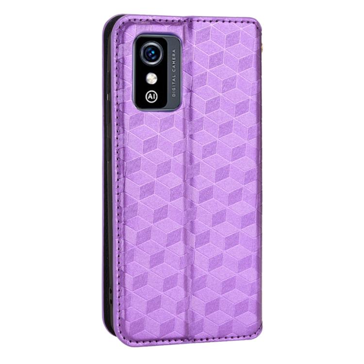 For ZTE Blade L9 Cubic Grid Texture Flip Leather Phone Case