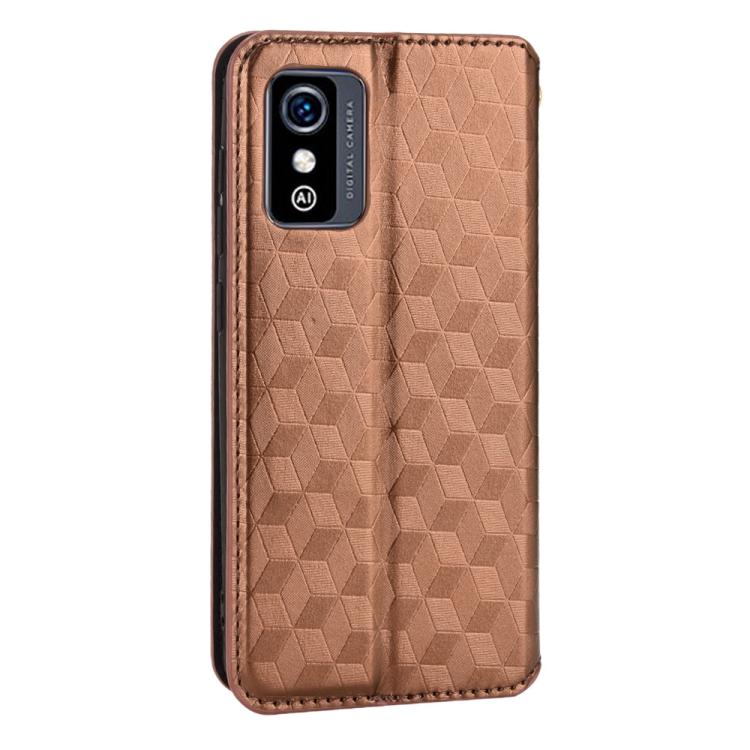 For ZTE Blade L9 Cubic Grid Texture Flip Leather Phone Case