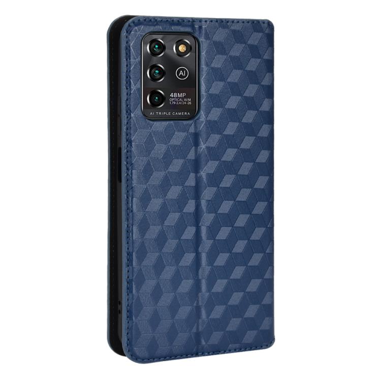 For ZTE Blade V30 Vita / V2022 Cubic Grid Texture Flip Leather Phone Case