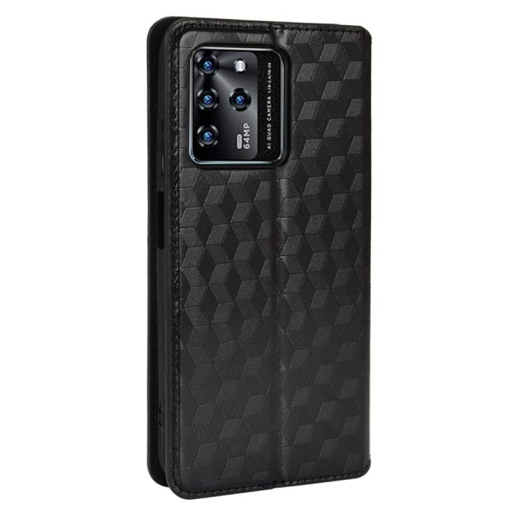 For ZTE Blade V30 Cubic Grid Texture Flip Leather Phone Case
