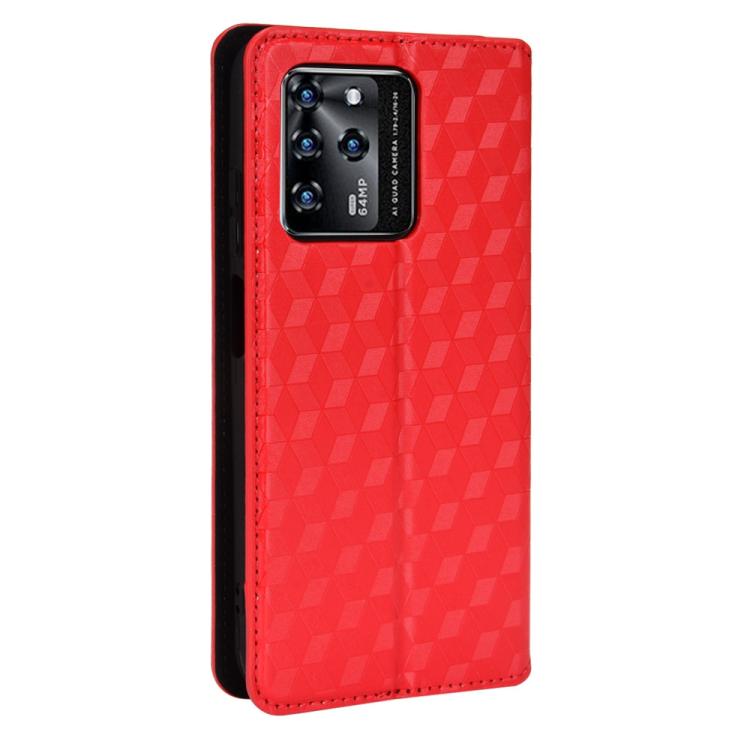 For ZTE Blade V30 Cubic Grid Texture Flip Leather Phone Case